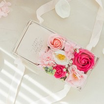 미니 감사장 반전 비누꽃 용돈 박스 소, 핑크
