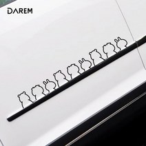 자동차 외부 인테리어 래빗프렌즈 스티커 베뉴 국내차 SUV 대형 G80 해외차, 1개, 블랙