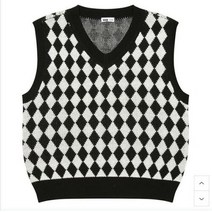 이랜드 [소이](소이주니어)초 중 공용 체키 보드 니트 조끼 23S5002(BK)_엔씨서면점