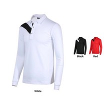 남성골프웨어 숄더 배색 라인 골프 긴팔 카라티