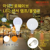 신체 움직임에 즉각 반응 마이크로웨이브 LED 센서 램프8W 볼램프 9W 센서전구, 없음, (추가상품) 원통 벽등 1등 (블랙)
