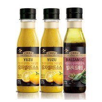 (냉장)CJ제일제당 유자샐러드소스250gx2개+발사믹드레싱 250gx1개, 1세트