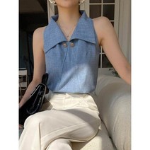 탑 오픈 숄더 옷깃 캐미솔 우아한 패션 여름 탑 여성 오레이디 민소매 셔츠