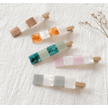 큐브 진주 프랑스 마블 자개 헤어핀 머리핀 헤어클립