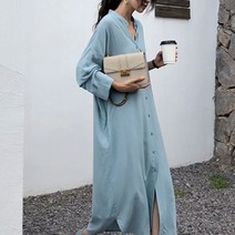 두엔젤 여자 여성차이나카라 셔츠원피스 롱원피스 추천