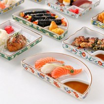 cocooning by JAPAN 화사 정갈한 꽃무늬 나눔 일식 접시, 정사각, 벚꽃