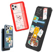 kk카카오 프렌즈 트래블 카드수납 방탄 컬러젤리 케이스 핸드폰 케이스 갤럭시 폰커버