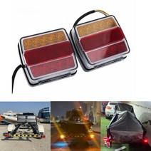 카고트레일러 캠핑 미니 카고트레일러 12V 16LED 트럭 자동차 트레일러 밴 보트 캐러밴 브레이크 후면 테일, 한개옵션0