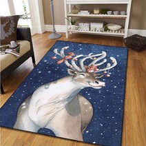차량용 바닥매트 메리 크리스마스 산타 눈사람 프린트 패턴 홈 거실 침실 미끄럼 방지, 44.80x120cm - 6