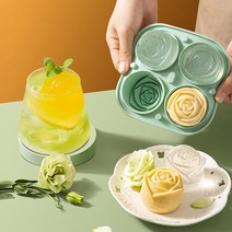 1+1 로즈 얼음 트레이 실리콘 왕얼음 얼음틀 아이스 왕볼 대형 아이스볼 하이볼 메이커 원형 동글이 위스키 몰드, R49056Z(그린