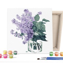 아이러브페인팅 DIY캔버스형 그림그리기 25x25cm 워터아트_라일락글라스, 단품