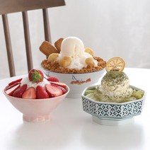 6종 카페 화채볼 아이스크림볼 팥빙수그릇 팔각그릇 이자카야 식기 소면기 덮밥그릇 굽접시 쌀국수그릇 볶음밥그릇 모밀그릇 홈카페 디저트볼 볼접시 스탠드접시 플레이트 돌상 손님 상차림, 설백