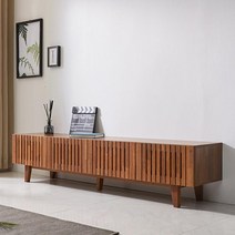 이태리 클래식 멀바우 원목 낮은 TV대 거실장(200cm) 깔끔한 포인트 폭좁은 목재