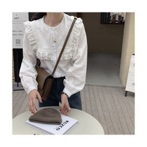 리얼 데일리룩 빈티지 자카드 레이스 패치 빅터틀 루즈핏 셔츠