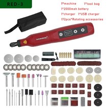 전동 그라인더 공구 전동그라인더공구 글라인더 세트 공구날 무선 미니 전기 dremel, 레드-1-172pcs