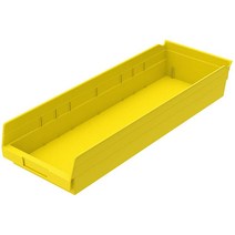 Akro-Mils 30184 플라스틱 중첩 선반 상자 61cm x 20.3cm 10.2cm 블루 6팩 473675, Yellow