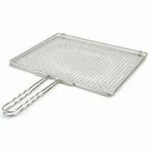 브랜드없음 스텐 석쇠 겹석쇠 고기 불판 초벌 생선그릴 구이팬 대, 대 47x35