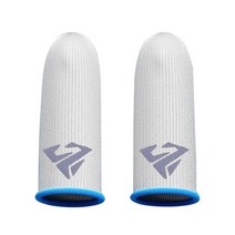 2Pcs Breathable Gaming Finger Sleeves Game Gloves Anti-Sweat Thumb Finger Cots Fingertip Cover for Mobile Games PUBG/COD/LOL/ROS, 화이트 블루