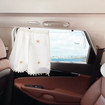 지엠지모터스 폭스바겐 뉴티구안 햇빛가리개 차량용 커튼 차박 곰돌이 토끼 자수 커텐, 올블랙(마그네틱)