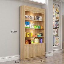 상품 진열대 4단 스탠드 인테리어 맞춤 소품 철제 진열장, 200x120x24우드, 1개