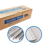 팬시로비 제본용 더블 와이어링 WIRE RING 3:1/8mm 1갑 100개입 트윈링 흑색/백색, 백색
