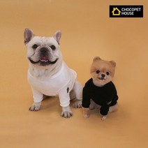 자체제작 강아지옷 베이직맨투맨 티셔츠, 색상:화이트|사이즈:L