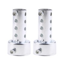 2pcs 범용 소음기 조정 가능한 머플러 배기 배플 42mm 스트레이트 db 킬러 금속 소음 감소기 실버 진동 소음 감소 배기음 튜닝