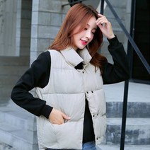 가바바 여성 패딩 조끼 귀여워서 자꾸 시선이가 데이트룩 숏 패딩 조끼 G40019