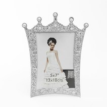 썸띵 진주 크라운 프레임 캘리그라피 드라이플라워 기념품 사진 포토 액자, 랜덤