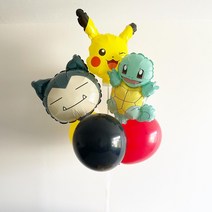 포켓몬 생일파티 피카츄 꼬부기 잠만보 풍선다발세트 스탠드 포함