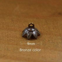 비즈공예 원석 50pieces 8.5mm 9mm 10mm 꽃 비즈 캡 펜던트 커넥터 쥬얼리 액세서리 DIY 재료 수제 보석 결, 24 No7 Bronze color