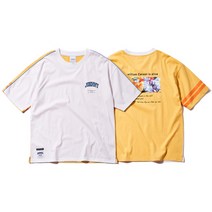 자니카슨 시크백 배색 반팔티셔츠 - MUSTARD