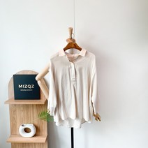 뒷버튼 단추 포인트 루즈핏 블라우스 셔츠 Y746