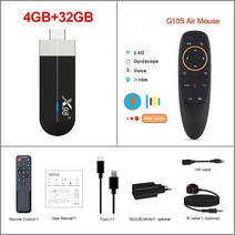 Amlogic-X98 S500 안드로이드 11 스마트 TV 스틱 S905Y4 쿼드 코어 4G 32G 4K H.265 HEVC 2.4G/5G Wifi 미디어 플레이어 셋톱 박스 T, 미국 플러그_4G 32G with G10S