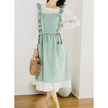 래빗마미 예쁜 프릴 원피스 앞치마, 초록