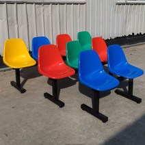 버스정류장 의자 야구장 흡연실 대기실 야외용 웨이팅 벤치의자, 3인(유리섬유강화플라스틱의자면)+철제브라켓