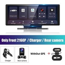 블랙박스 룸미러 1026 quot대시캠 후방 카메라 와이파이 카플레이 및 안드로이드 자동 4K DVR GPS 네비게이션 비디오 레코더 대시 보드 듀얼 렌 24 시간 주차 AUX, Dual Lens XHWK+128G TF Card