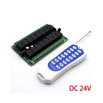 1000M 장거리 DC12V 24V 16CH 무선 컨트롤러 RF 원격 제어 스위치 시스템 1pcs 송신기 수신기 433mhz, DC 24V