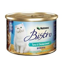 뉴트리나 참치와 닭안심 고양이용 비스트로 캔, 160g, 11개