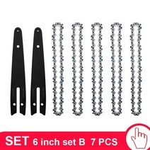 테이블 쏘 플런지쏘 테이블쏘 나무재단 46 인치 날카로운 체인 가이드 세트 with12 pcs 미니 가지 치기 톱 전기 톱 내구성 전기 톱, 6인치 세트 b