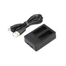 Go Pro Gopro Hero 8 5 6 7 Usb 케이블 여행용 블랙 스포츠 카메라 액세서리 용 더블 듀얼 포트 슬롯 배터리 충전기, 검은 색