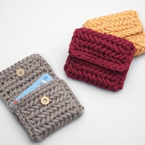 슬로우모먼츠 헤링본 카드지갑 - 코바늘 뜨개질키트, 연다홍