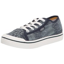 KEEN 여성용 엘사 라이트 캐주얼 트레이너 스니커즈 블랙/스타 화이트., 6.5, Navy/Patchwork