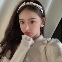 샤별 스티치 리본 헤어밴드 머리핀 3color