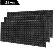 음향사운드디퓨저 흡음 방음 판넬 방음재 베이스트랩 스피커흡음판 103952, 24pc Black, 30x30x5cm