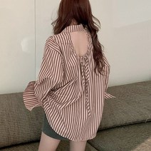 대박난박양 뒤트임 스트라이프 셔츠