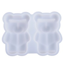 3D 작은 곰 키 체인 에폭시 수지 금형 수제 수제 매달려 펜던트 실리콘 곰팡이 DIY 공예 보석 목걸이 귀걸이 도구