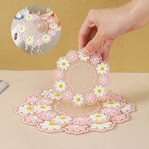 플라워 실리콘 주전자 냄비 받침대 나무 거치대 짚 라탄 도자기 원목 예쁜 월넛 스텐, 블루