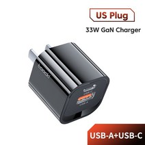 부하기 Toocki GaN USB C타입 충전기 아이폰 14 13 프로 맥스 삼성 리얼미 샤오미 고속 충전 30 PD PPS 27W 33W, 3.US Black, 1개