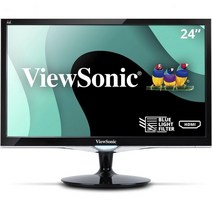 ViewSonic 뷰소닉 VX2452MH 24 인치 2ms 60Hz 1080p 게이밍 모니터 with HDMI DVI and VGA inputs Black, 24-Inch